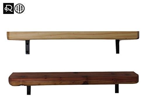 RustiC DecoR-(Set of 2) Industrial Wood Wall Shelves-3 colors available-(24” L x 6” W x 2” H)(Natural)