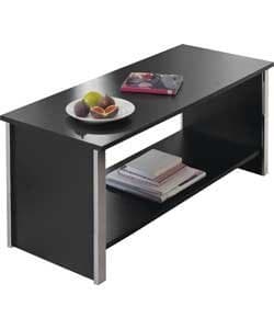 Coffee Table Black Chrome Trim Shelf Blackpool Living Room Furniture