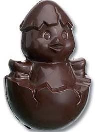 Polycarbonate Chocolate Mold: Chick in Egg Easter. 76 mm x 51 mm. 8 Cavities (4 Front/4 Back) by Cabrellon