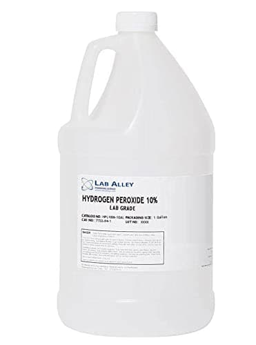 Hydrogen Peroxide 10% Lab Grade, for Kitchen, Bath, Laundry, and Home - 1 Gallon