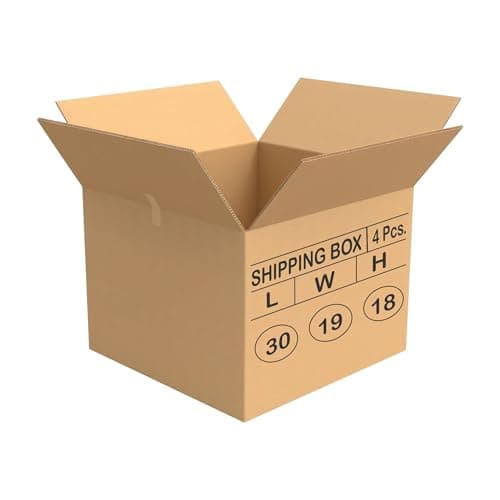 Brown 5-Layer Corrugated Box 30" x 19" x 18" 4 Pack for Packing/Moving and Storage