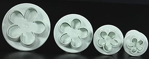 Cake Decor 4 Pieces Plum Blossom Shape Cake Plunger Cutters Fondant Tool