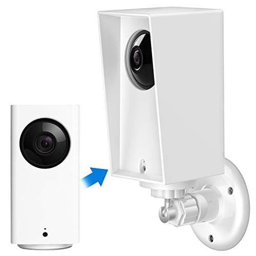 Compatible with Wyze Cam Pan Wall Mount, Weather Proof Anti-Sun Glare and UV Protection Outdoor/Indoor Adjustable Bracket with Protective Skin Case for Wyze Cam Pan 1080p Security Camera