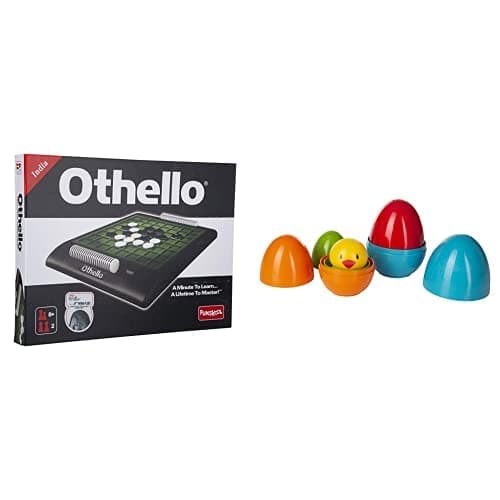 Funskool Games Combo – Othello Classic Strategy Board Game for Kids, Adults, Families, 2 Players, Ages 7+ & Giggles Plastic Eggs Nesting Toy, 12+ Months, Multi-Color, 4 Pcs