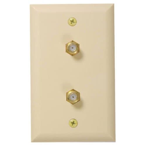 AUDIOVOX VH128VN Almond Duplex Coaxial Wall Plate