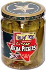 Talk O' Texas Crisp HOT Okra Pickles - 16 oz Glass Jar