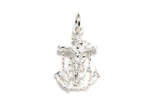 .925 Sterling Silver Jesus Anchor Charm
