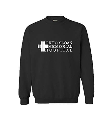 NEXT ATLANTIC Grey Sloan Memorial Hospital Sweatshirt (Small, Black)