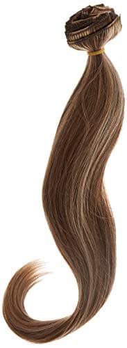 Donna Bella Full Head Human Clip-In Hair Extensions 20" Length Color # 6/24 Dark Chesnut/Gold Blonde