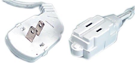 White 7 FT Extension Cord with Flat Flug