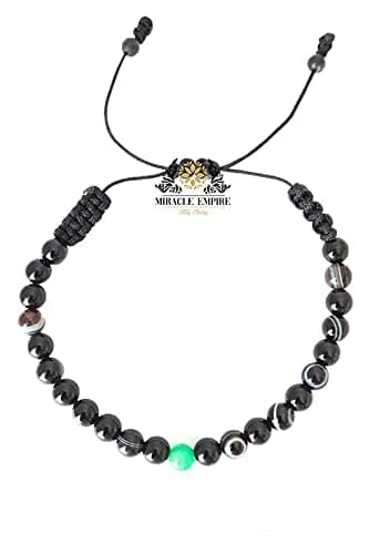 Miracle EmpireMantra Protection Men Woman Emerald Onyx Yemeni Agate Suleimani Rope Bracelet