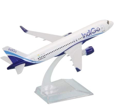 Diecast Aeroplane Scale model, 16 cm: (A320 Indigo)