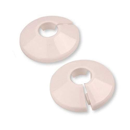 2 Pieces PVC White Radiator Pipe Cover Collar Rose 20mm X 2