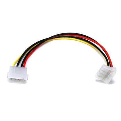 TruDx - Molex (5.25 Male)/Molex (5.25 Female) (90 Degree), Int DC. Power Extension Cable- 9inch
