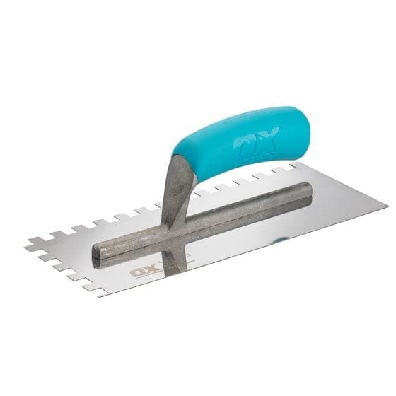 OX Tools Trade Notched Stainless Steel Tiling Trowel - 10mm