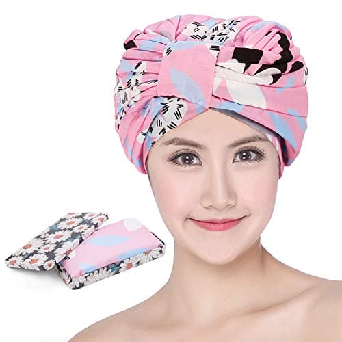 Shower caps reusable for women's, waterproof turban shower caps, suitable for shower ，long hair shower cap & jumbo braid hair cap