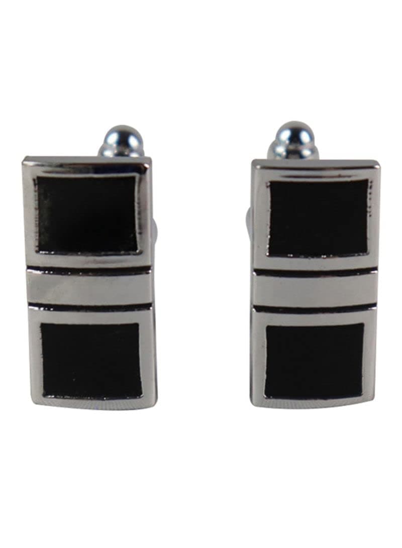 White BLACK Metal Copper Enamel Cufflinks