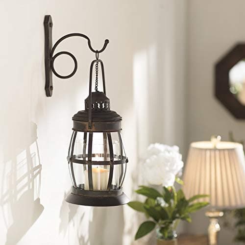 Metal Lantern Wall Sconce Rustic Industrial Antique Vintage Shabby Unique Chic