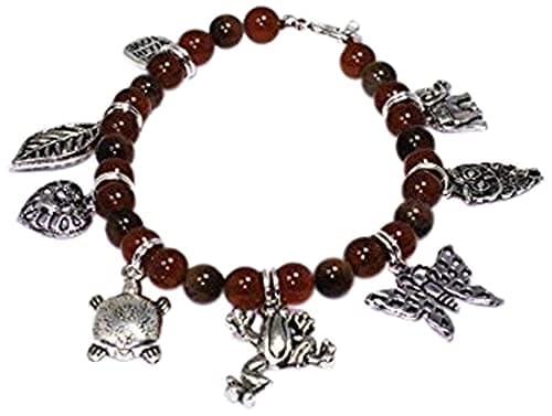 Red Tigers Eye & Fire Carnelian Charm Bracelet
