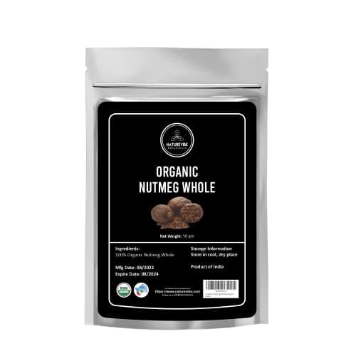 Naturevibe Botanicals Nutmeg Whole 1.76oz (50gm) | Non-GMO and Gluten Free | Indian Spice | Adds Aroma and Flavor