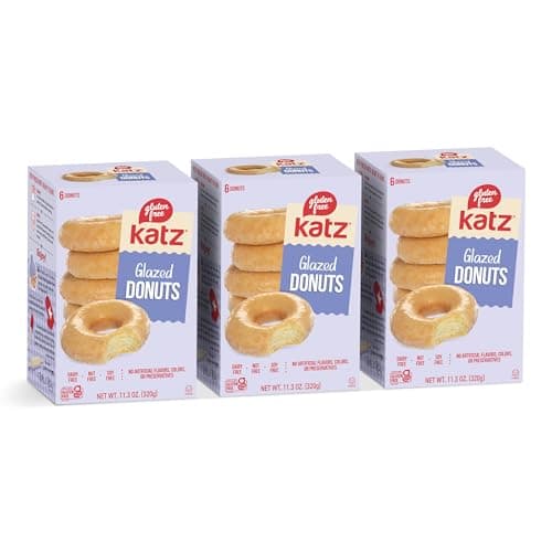 Katz Gluten Free Glazed Donuts | Dairy Free, Nut Free, Soy Free, Gluten Free | Kosher (3 Packs of 6 Donuts, 11.3 Ounce Each)