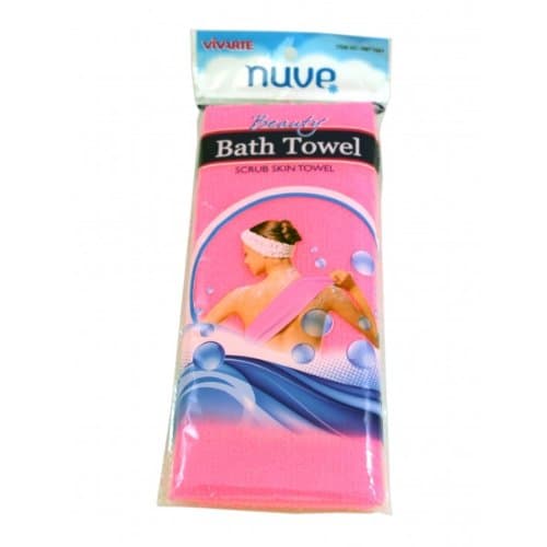 Nuve Beauty Korean Bath Wash Towel - Scrub Skin Towel - Hot Pink or Yellow