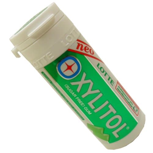 Lotte Xylitol Neo Dental Health Chewing Gum Lime Mint Flavored Sugar Free 30g (20 Pellets) X 4 Bottles