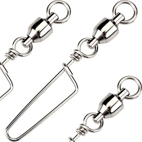 Fishing Swivels, Ball Bearing Swivel Coastlock Snap Clasp Assortment Solid Welded Ring Stainless Steel High Strength Fishing Tackle Accessories Heavy Duty Saltwater