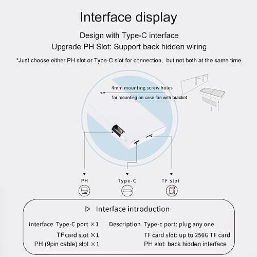 WOWNOVA 8.8" Computer Temp Monitor (Dynamic Theme Supported), 1 Click 1 Cable to Get Started Quickly PC Temperature Display Sensor Panel IPS Mini Secondary Screen CPU RAM HDD Data FPS Monitor (White)