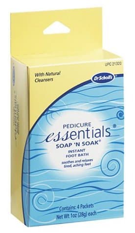 Dr. Scholl's Pedicure Essentials Soap'n Soak Instant Foot Bath, Packets - 4 ea