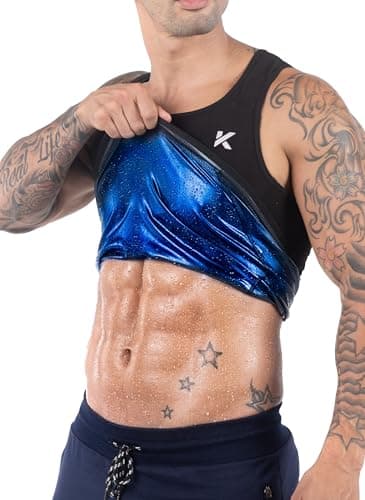 Kewlioo Men's Heat Trapping Pullover Sweat Enhancing Vest - Sauna Suit Shirt Compression Vest Shapewear Top for Gym Exercise