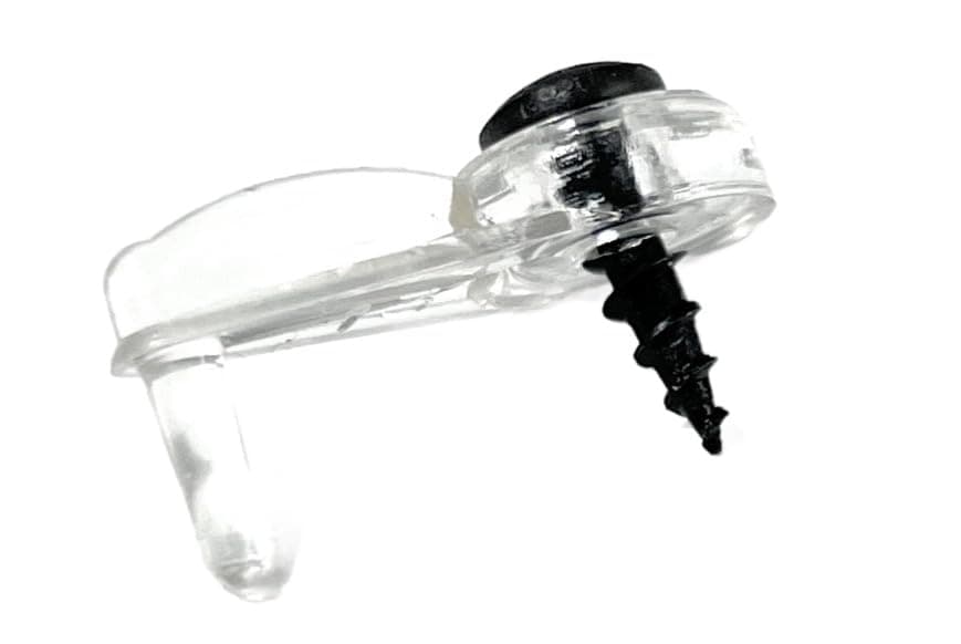 Glass Cabinet Panel Retainer Clips with Screws 25 Clips (Choose Your Offset and Color) by E.H.C. (Clear, 5/16 Inset)