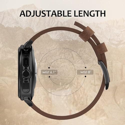 Leather Band Compatible with Samsung Galaxy Watch Ultra 47mm Band, Vintage Genuine Leather Wristband Replacement Band Compatible with Galaxy Watch Ultra Band (2024)
