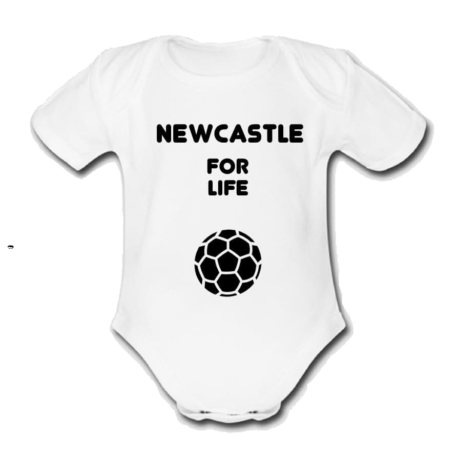 PsychobabyNEWCASTLE For Life Football Personalised Unique Baby Vest Baby Grow Babygrow Cute Novelty Boys Girls Footy Funny