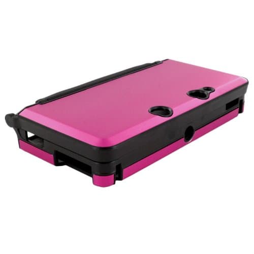 eForBuddy Snap-On Hard Case for Nintendo 3DS, Aluminum Finished, Hot Pink