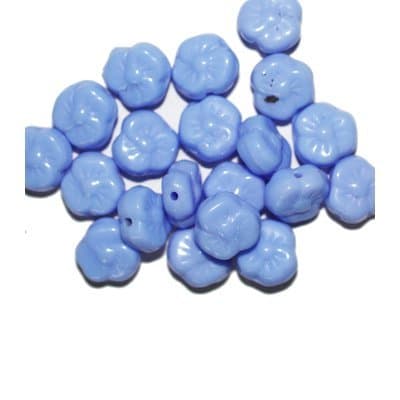 Periwinkle Flat Flower Czech Pressed Glass Beads