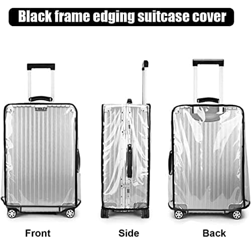 T Tersely 3 Pieces Luggage Cover Protectors, for 20 24 28 inch Luggage Clear PVC Suitcase Cover Set,Waterproof Suitcase Protective Covers for TSA Approved for Travel