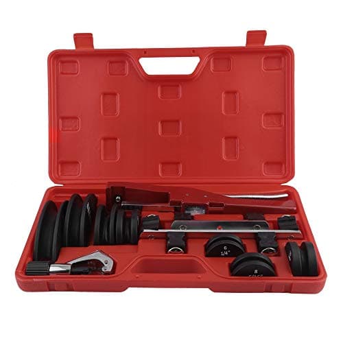 HVAC Refrigeration Ratchet Tubing Bender, Aluminum Copper Pipe Bending Tool Heavy Duty Pipe Bender with Carry Box Hand Tool