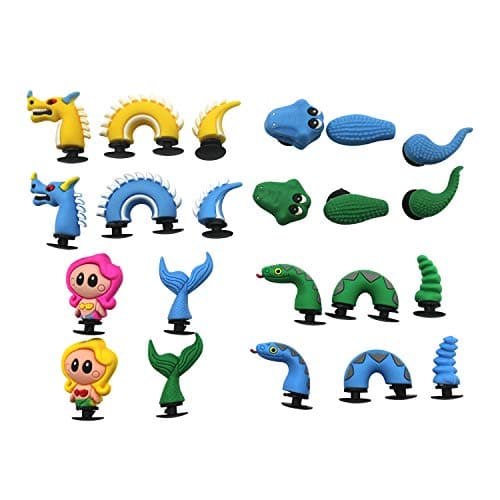 22pc 3D Shoe Charms Dragon Mermaid Crocodile Snake for Clog Shoes & Bracelets Toys Party Gifts