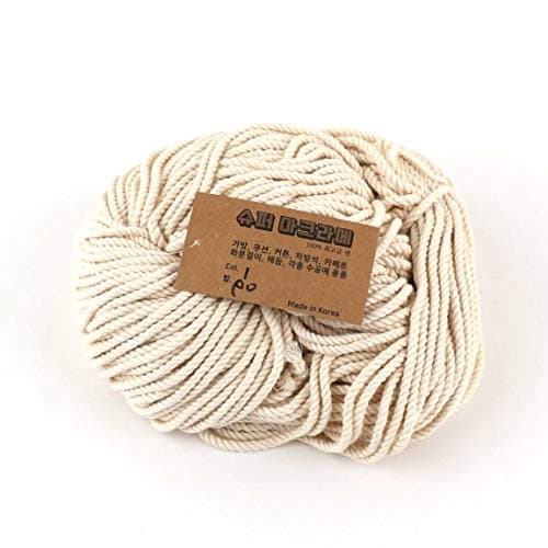 Super Macrame Cord 4mm x 87yd (80m) Natural Color Cotton Handmade Wall Hangings Plant Hanger Crochet Dream Catcher DIY Craft Rope