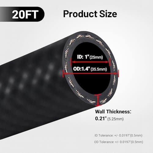 Evil Energy 1" Fuel Transfer Hose 20FT,Farm Fuel Hose for Dispensing Diesel Gasoline Kerosene Biodiesel