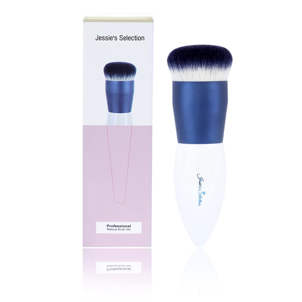 Foundation Makeup Brush, Flat Top Kabuki Travel Liquid Foundation Brush Perfect for Blending Liquid Cream or Flawless Powder Cosmetics Full Coverage Face & Body Brush Professional Premium Makeup Tools