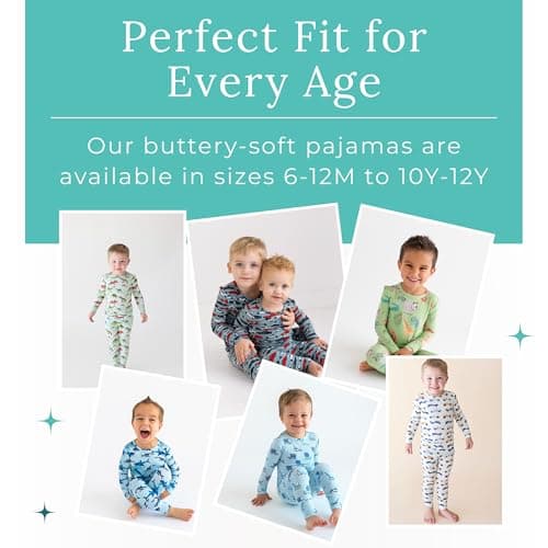 Posh Peanut Boys Pajamas - PJs for Kids Made of Soft Viscose from Bamboo, Long Sleeve Toddler PJs & Matching Boys Pajama Sets