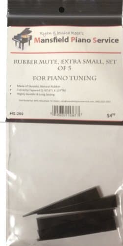 Rubber Mute for Piano Tuning - Set of 5, Extra Small