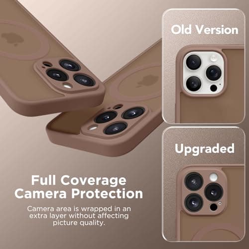 CAPRARO Magnetic for iPhone 14 Pro Max Case, [Compatible with MagSafe] [Full Camera Protection] Shockproof Protective Slim Translucent Matte Phone Case for iPhone 14 Pro Max 6.7'', Brown