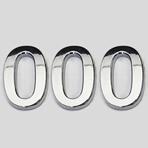 THREE TO ONE House Mailbox Number Sign Arcylic Adhesive Sticker for Door House Mailbox Street Address Car 2.8" 3PCS Silver (0)