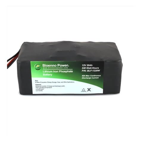 Bioenno Power 12V, 20Ah LFP Battery (PVC, BLF-1220W)