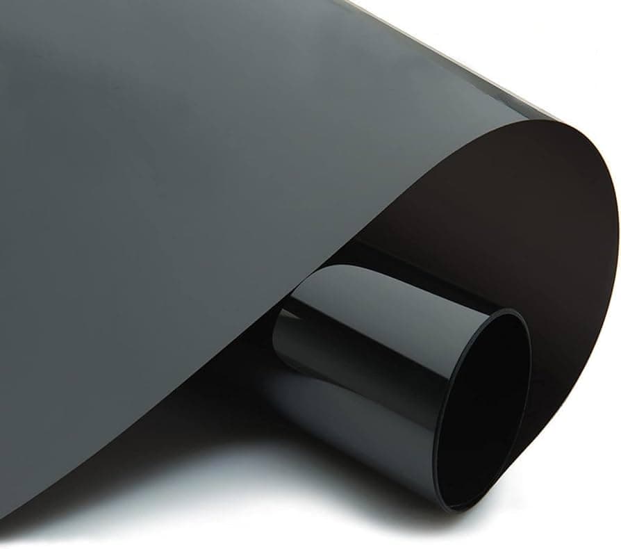 Window Film Black Privacy Glass Tint One Way Mirror Reflective Window Sticker, Scratchless, Self-Adhesive, Outer View Protection for Home Office, Car Window Tinting (20 x 50 inche, Black Film)