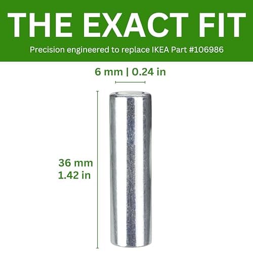 Spare Hardware Parts Bed Frame Work Station, Long Round Coupling Nut Sleeve (Replacement for IKEA Part #106986) (Pack of 4)