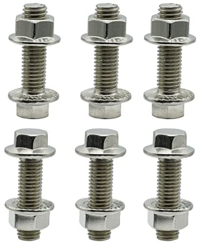 Stainless Steel Flange Screws, Flange Bolts, Exhaust Manifold Hardware Kit (Bolts&Nuts) M10X1.5-35mm (6-Pack)